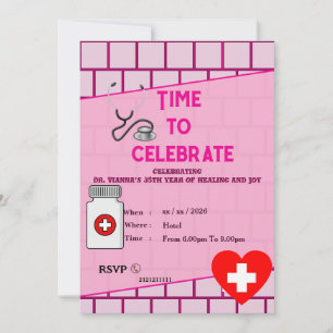 Convite Aniversário elegante de médico