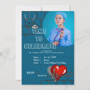 Convite Aniversário elegante de médico