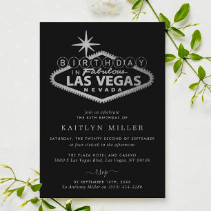 Convite Aniversário Elegante em Las Vegas