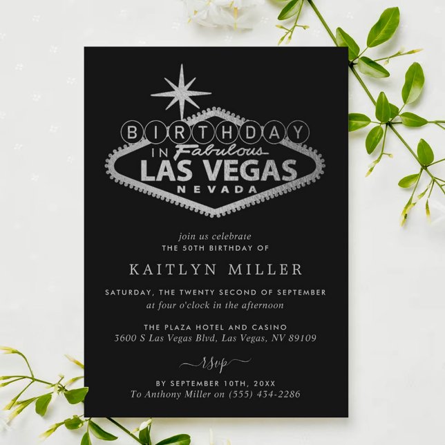 Convite Aniversário Elegante em Las Vegas (Criador carregado)