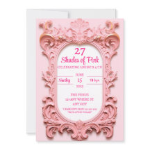 Aniversário Elegante Rosa Moderno