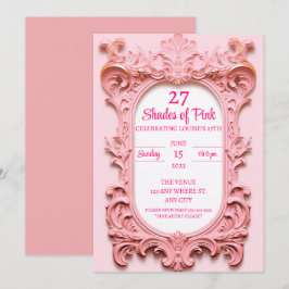 Convite Aniversário Elegante Rosa Moderno