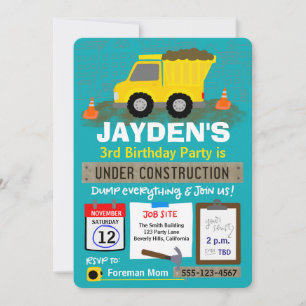 Convite Aniversário Em Construção