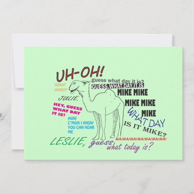 Convite aniversário engraçado do camelo (Frente)