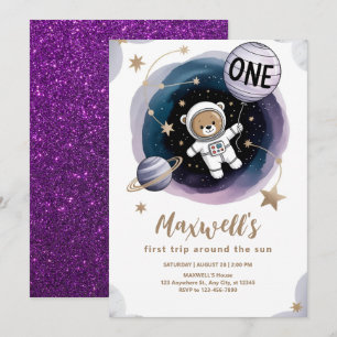Convite Aniversário Espacial do Astronauta 1º