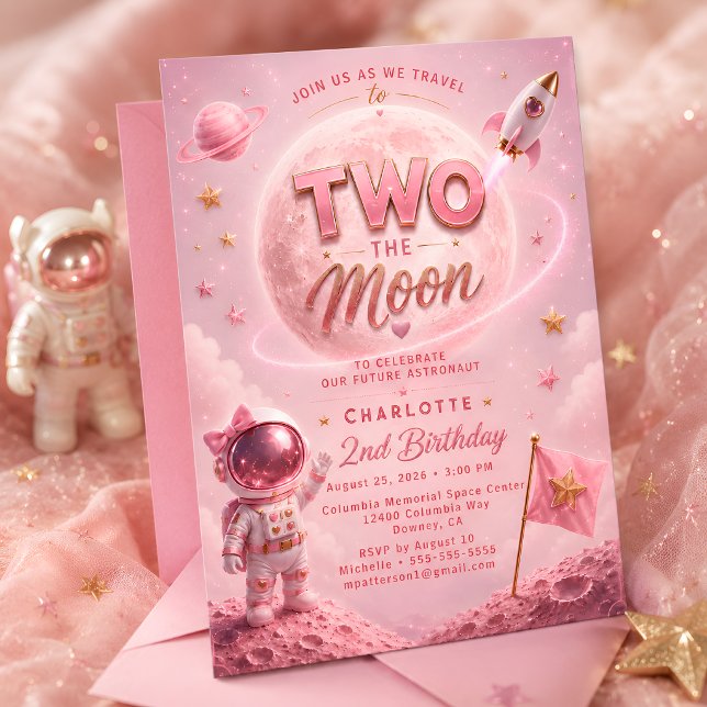 Convite Aniversário Espaço Rosa (Criador carregado)