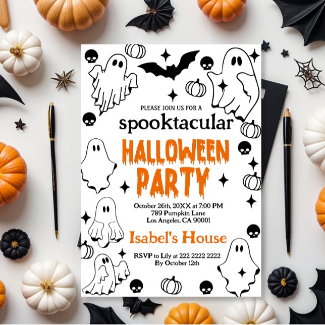Convite aniversário espetacular do fantasma do halloween e (Criador carregado)