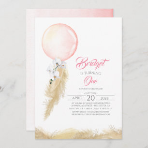 Convite Aniversário Exótico do Balão das Orquídeas Brancas