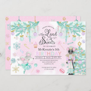 Convite Aniversário feericamente do Natal da ameixa do