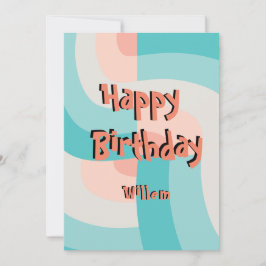 Convite Aniversário feliz do Abstrato de cor do arco-íris 