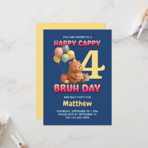 Convite ANIVERSÁRIO FELIZ DO CAPPY BRUH Personalizado Capi