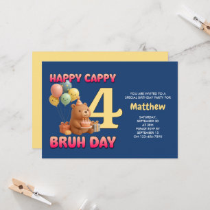 Convite ANIVERSÁRIO FELIZ DO CAPPY BRUH Personalizado Capi