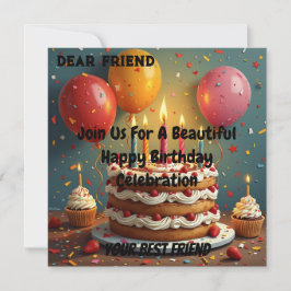 Convite Aniversário feliz personalizado