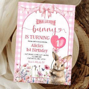 Convite Aniversário Floral Coquete Rosa Blush Pequeno Coel