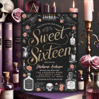Aniversário Floral Dark Academia Sweet Sixteen