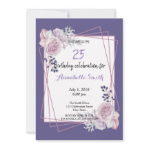 Aniversário Floral Puro da Frame Geométrica Modern