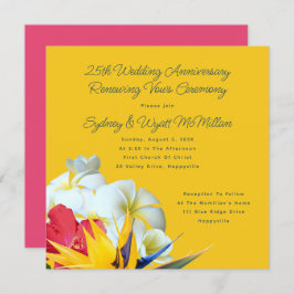 Convite Aniversário Floral Tropical Havaiana Vows Invitati