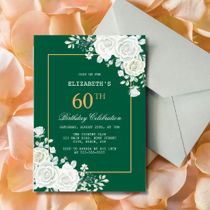 Convite Aniversário Floral Verde Pastel Rosa Branca