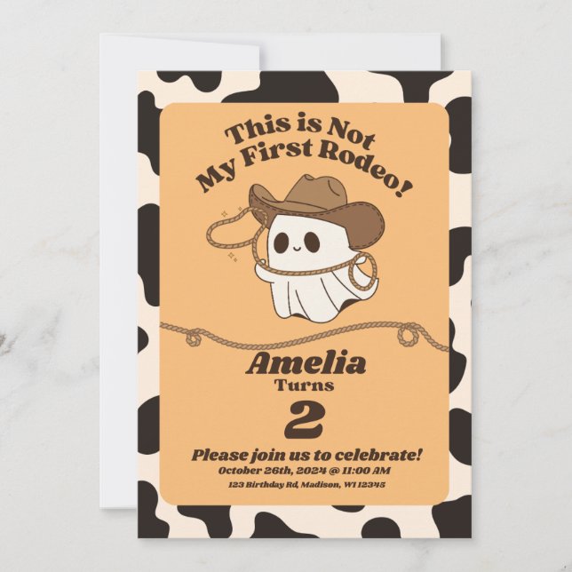 Convite Aniversário Ghosamente "Não é o meu primeiro rodei (Frente)