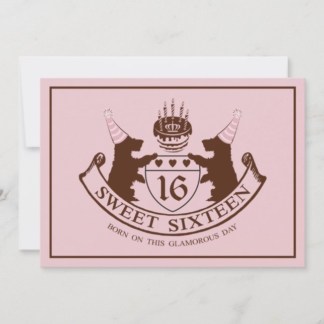 Convite Aniversário Glam do doce dezesseis da menina do (Frente)