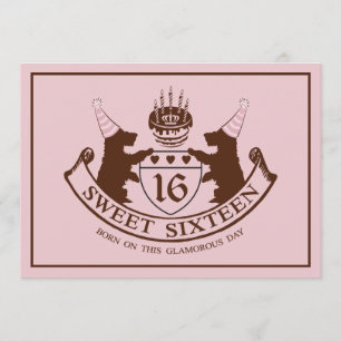 Convite Aniversário Glam do doce dezesseis da menina do