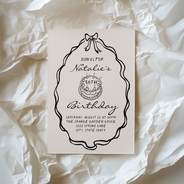 Convite Aniversário Ilustrado do Desenho da Mão do Arco 30 (Criador carregado)