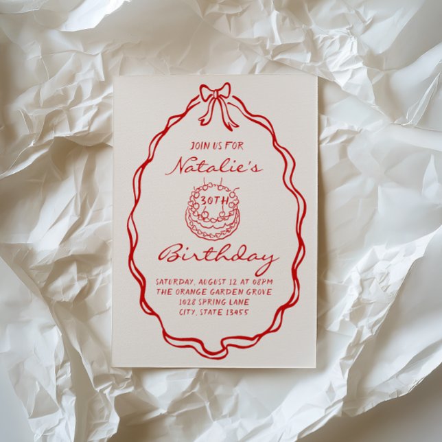 Convite Aniversário Ilustrado do Desenho da Mão do Arco 30 (Criador carregado)