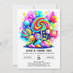 Convite Aniversário Imprimível de Chocolate Suave Elegante