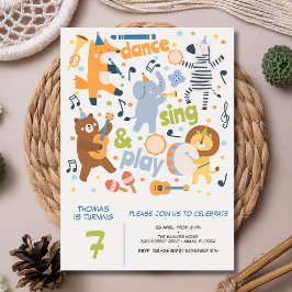 Convite Aniversário infantil de dança, canto e diversão