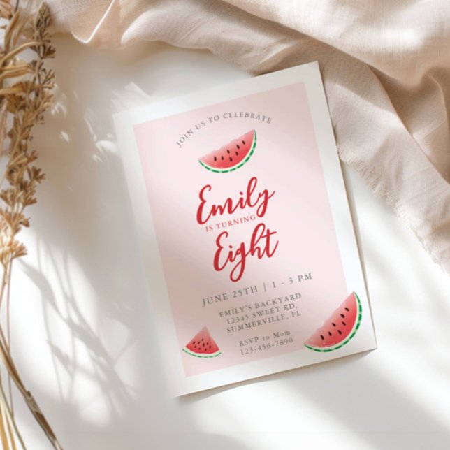 Convite Aniversário Infantil de Watermelon Summer (Criador carregado)