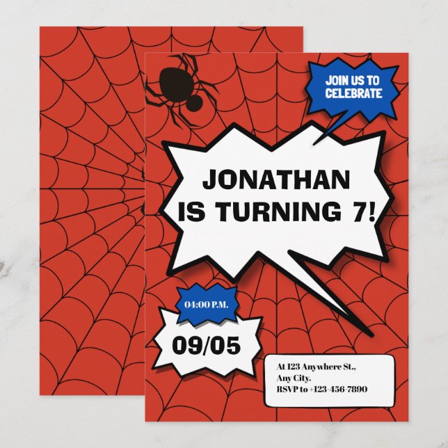 Convite aniversário infantil estilo gibi do batman (Frente/Verso)