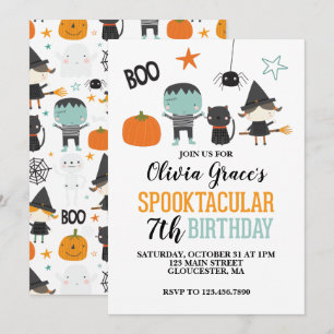 Convite Aniversário infantil Halloween Spooktacular