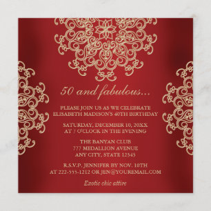 CONVITE ANIVERSÁRIO INSPIRADO VERMELHO E DOURADO