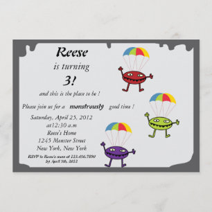 Convite Aniversário invitation-1 do monstro da gota de