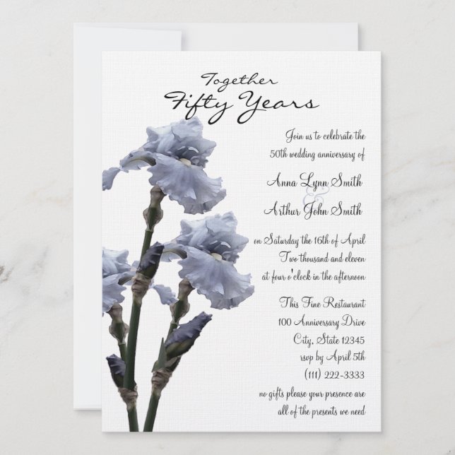 Convite Aniversário Íris Azul (Frente)