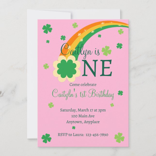 Convite Aniversário Irlandês de St. Patrick's First 1º (Frente)