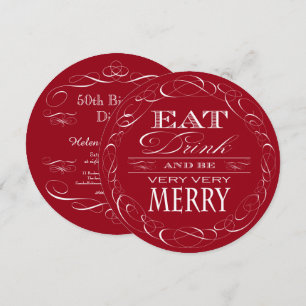 Convite Aniversário, Janto, coma bebida e seja Feliz