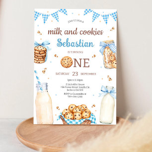 Convite Aniversário Leite e Biscoitos