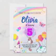 Aniversário Mágico de Unicórnio com Arco-íris Colo