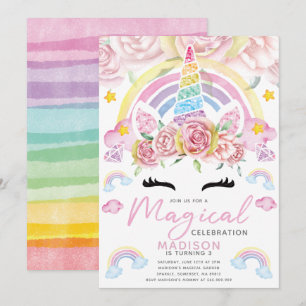 Convite Aniversário Mágico do Partido Unicórnio