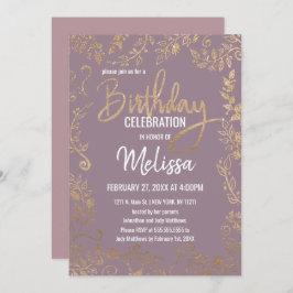 Convite Aniversário malva do Lilac de Ombre do brilho