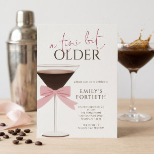 Convite Aniversário Martini Pink Bow Tini Um Pouco Mais Ve