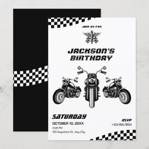 Convite Aniversário mecânico clássico de motocicletas