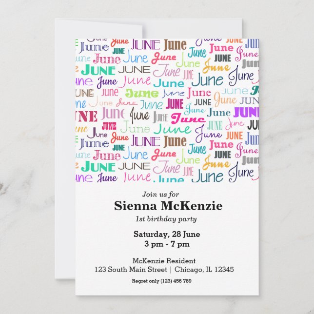 Convite Aniversário mês de junho (Frente)