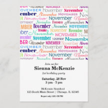 Aniversário mês de novembro