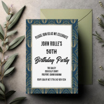 Aniversário Minimalista Moderno Azul Elegante