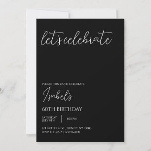 Convite Aniversário Minimalista Negro