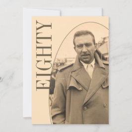 Convite Aniversário moderno da Foto do Homem de 80 Birthda