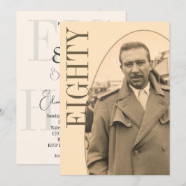 Convite Aniversário moderno da Foto do Homem de 80 Birthda