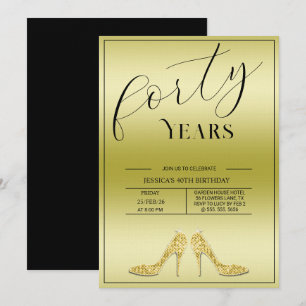 Convite Aniversário Moderno de Stiletto's de 40 anos